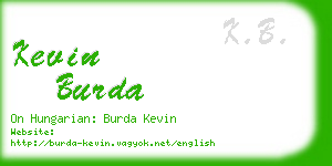 kevin burda business card